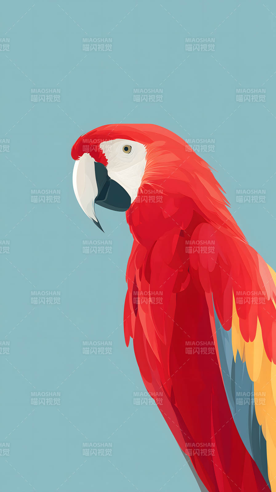 红鹦鹉头像特写图片