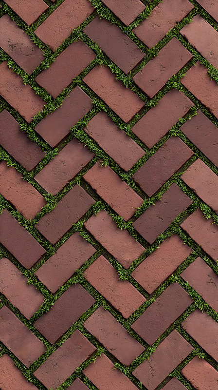 砖块草地图案纹理图片