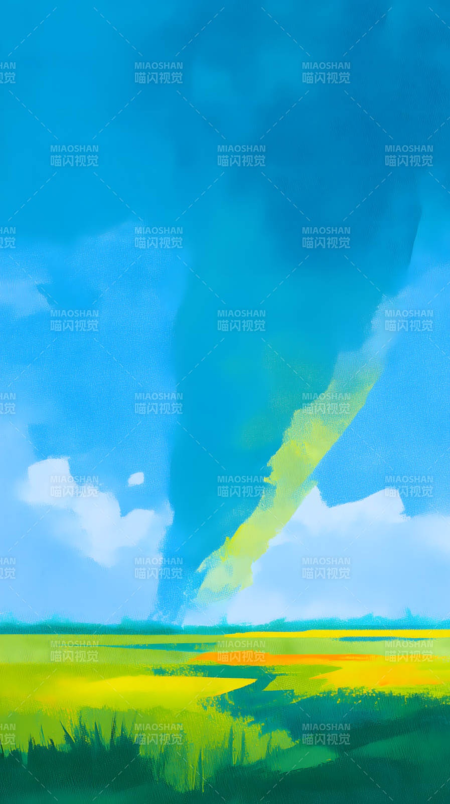 天空草原风暴景象图片