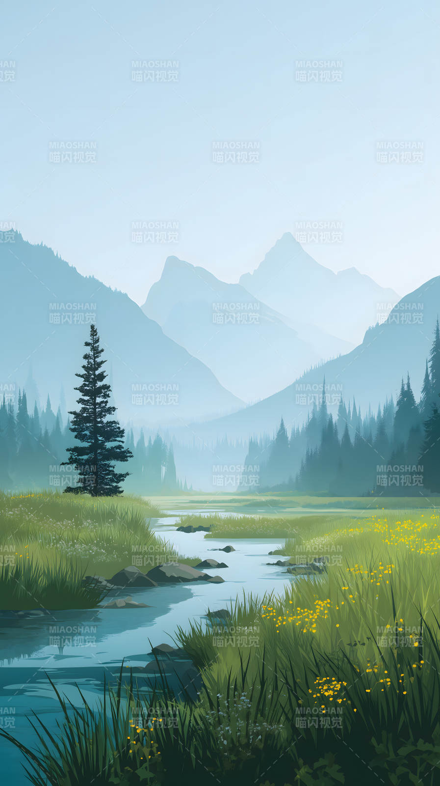 山水风景静谧悠远图片