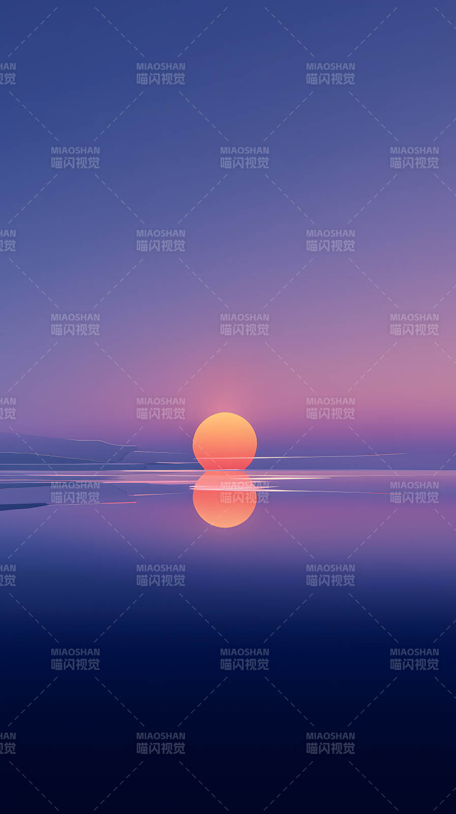 落日与倒影唯美图图片