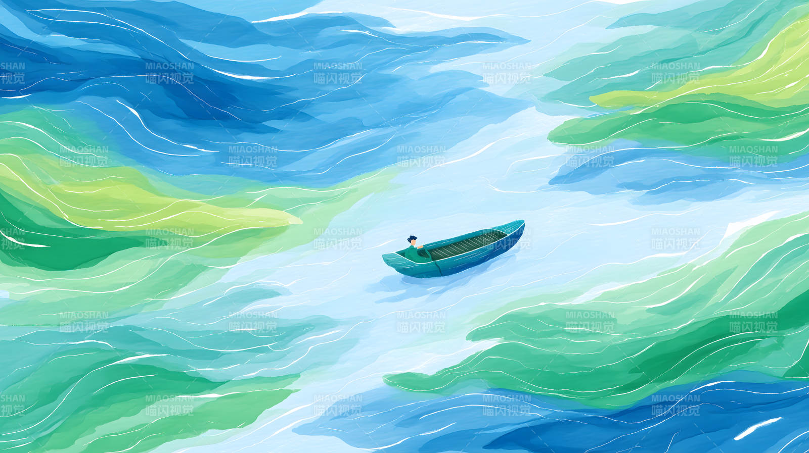 小船漂浮水面之上图片