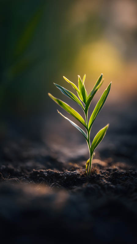 嫩芽破土而出充满生机图片