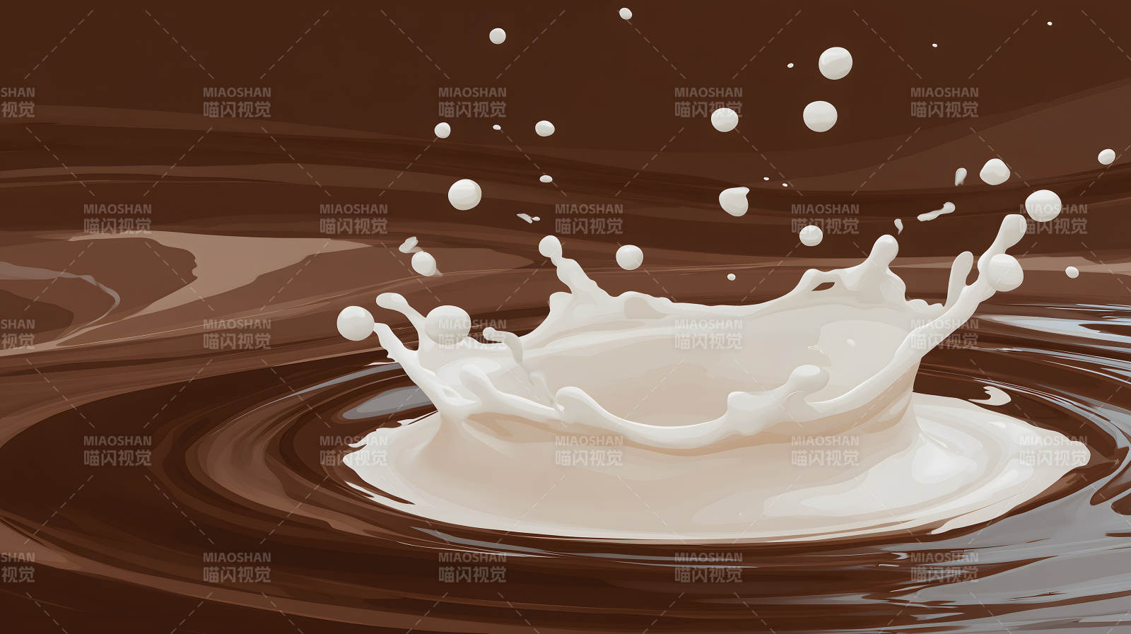 牛奶溅起巧克力图片