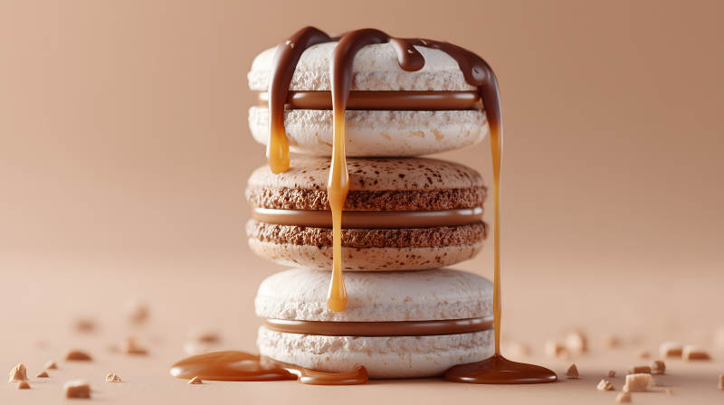 焦糖马卡龙诱人美食图片