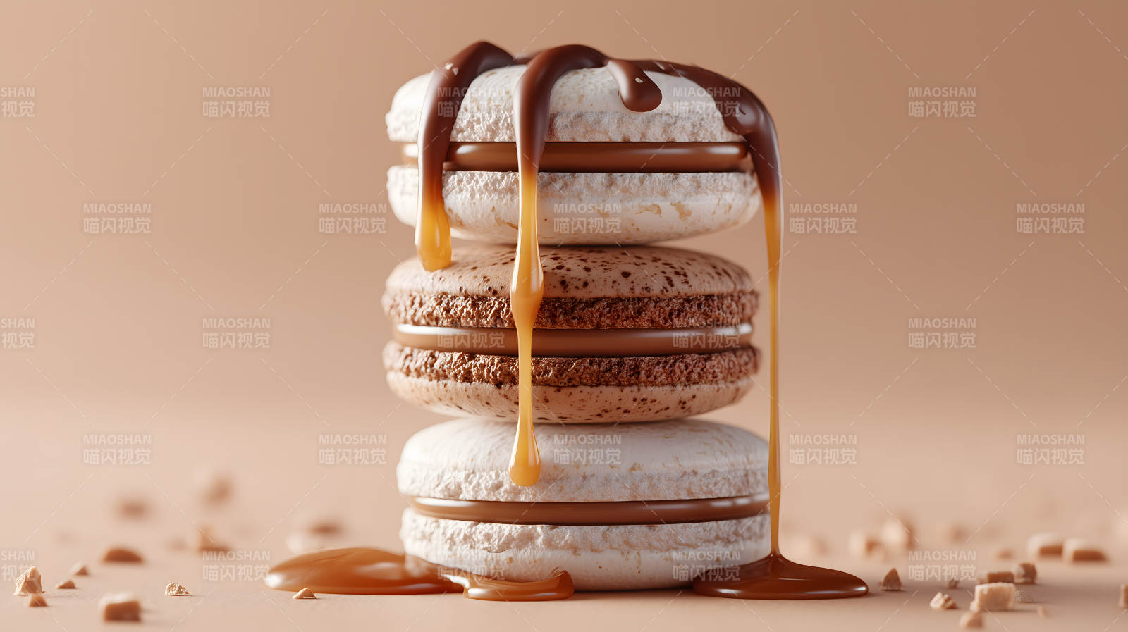 焦糖马卡龙诱人美食图片