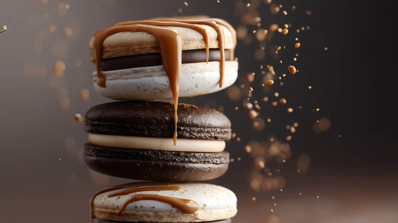 焦糖马卡龙美味诱人图片