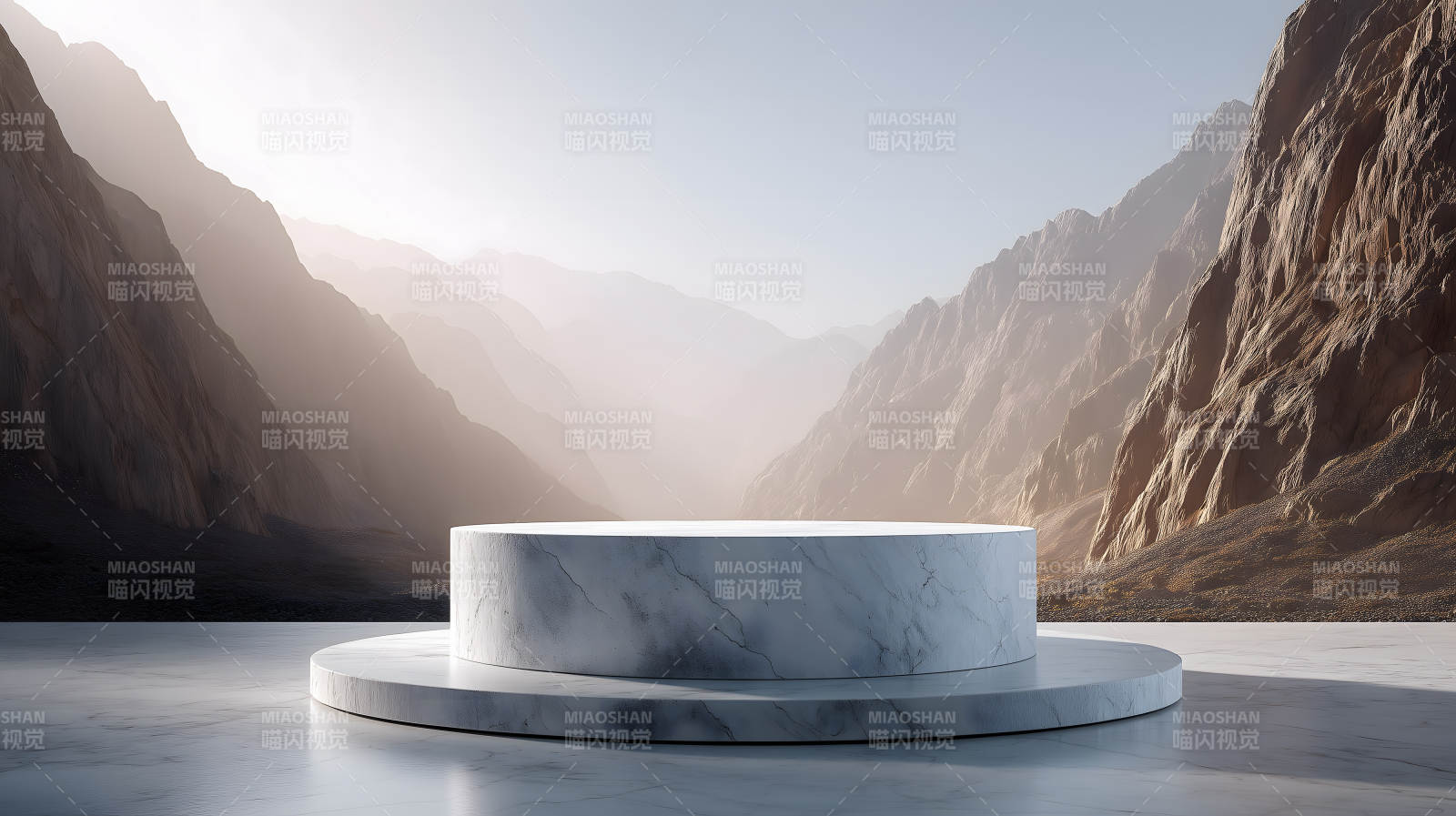 山脉与展示台图片
