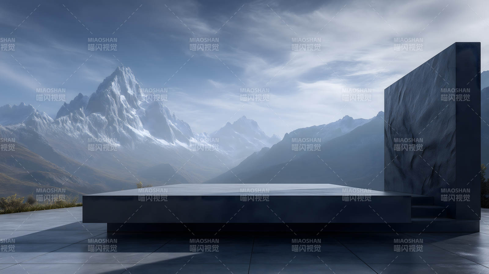 山峦平台景象开阔大气图片