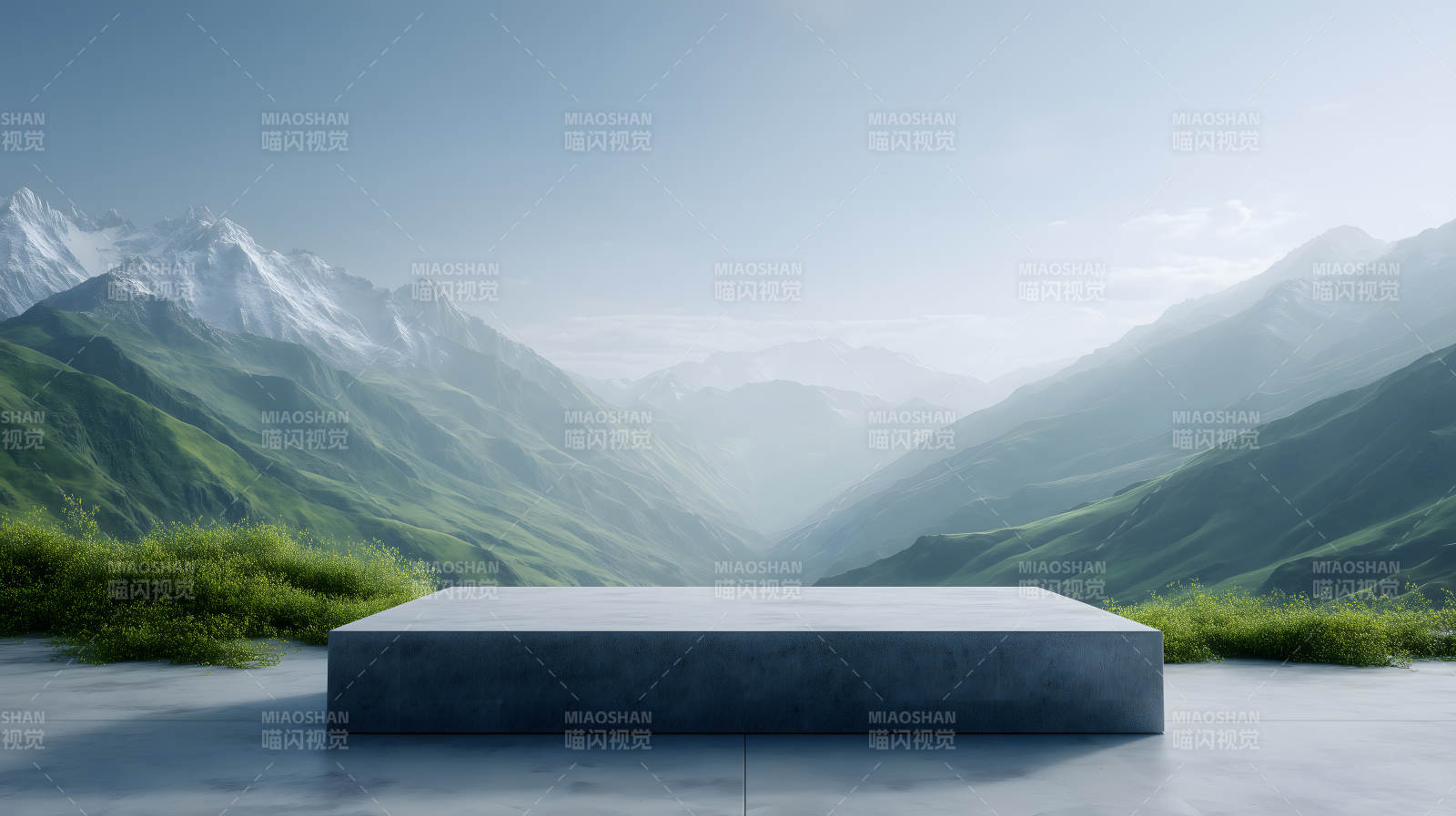 山脉展示台静谧壮丽图片