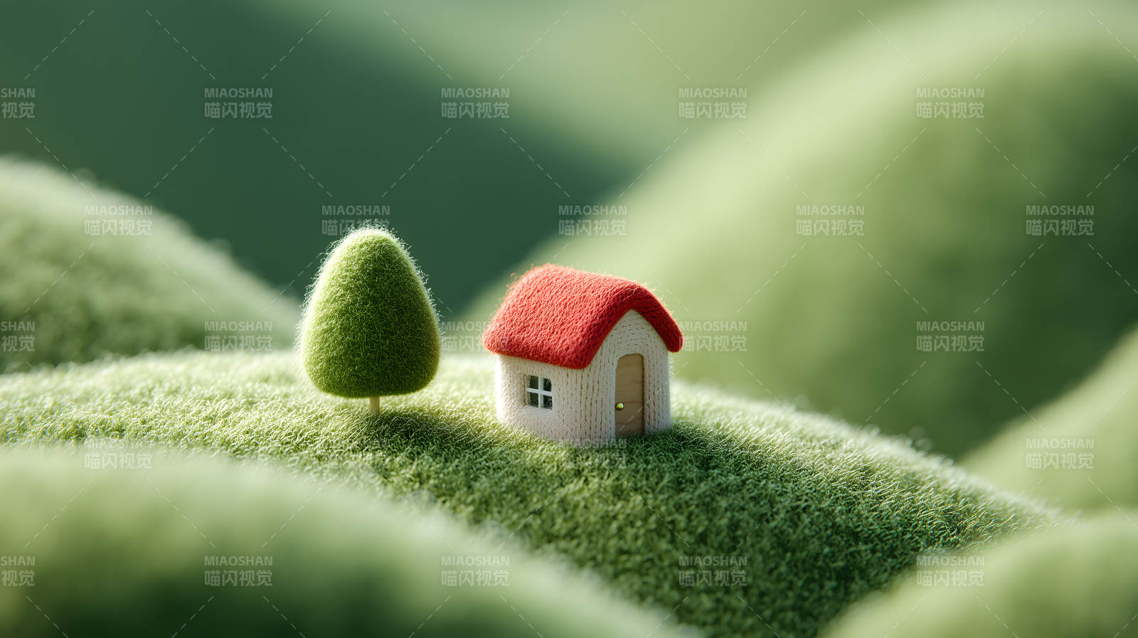 微型房子和树图片