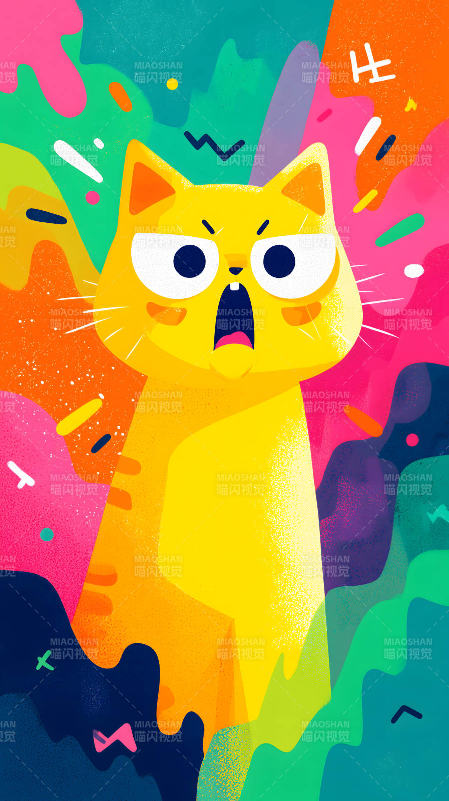 愤怒猫咪卡通艺术图片