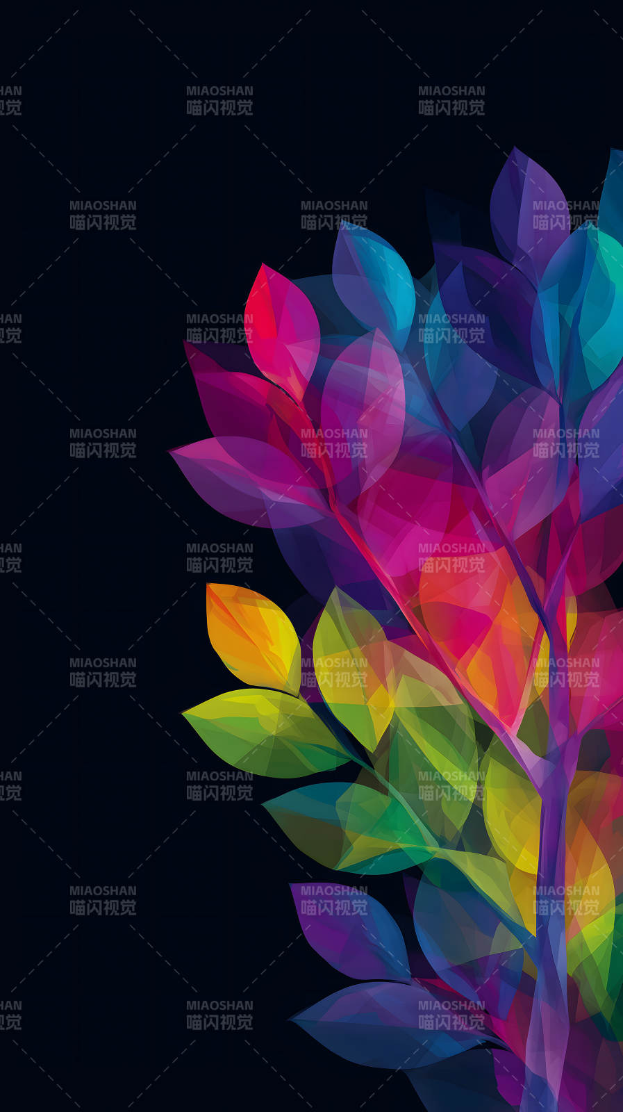 彩色树叶装饰图图片