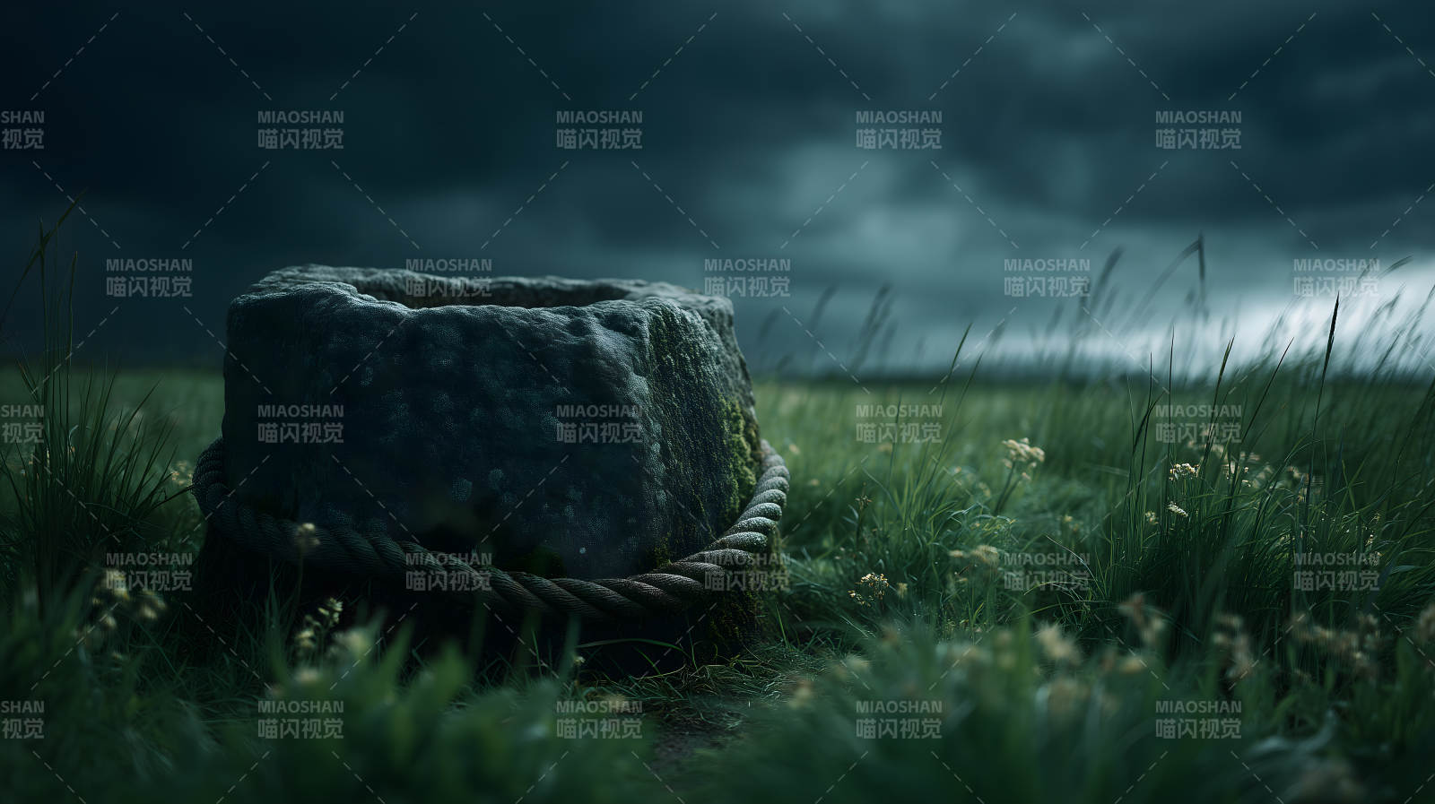 古井伫立暗夜图片