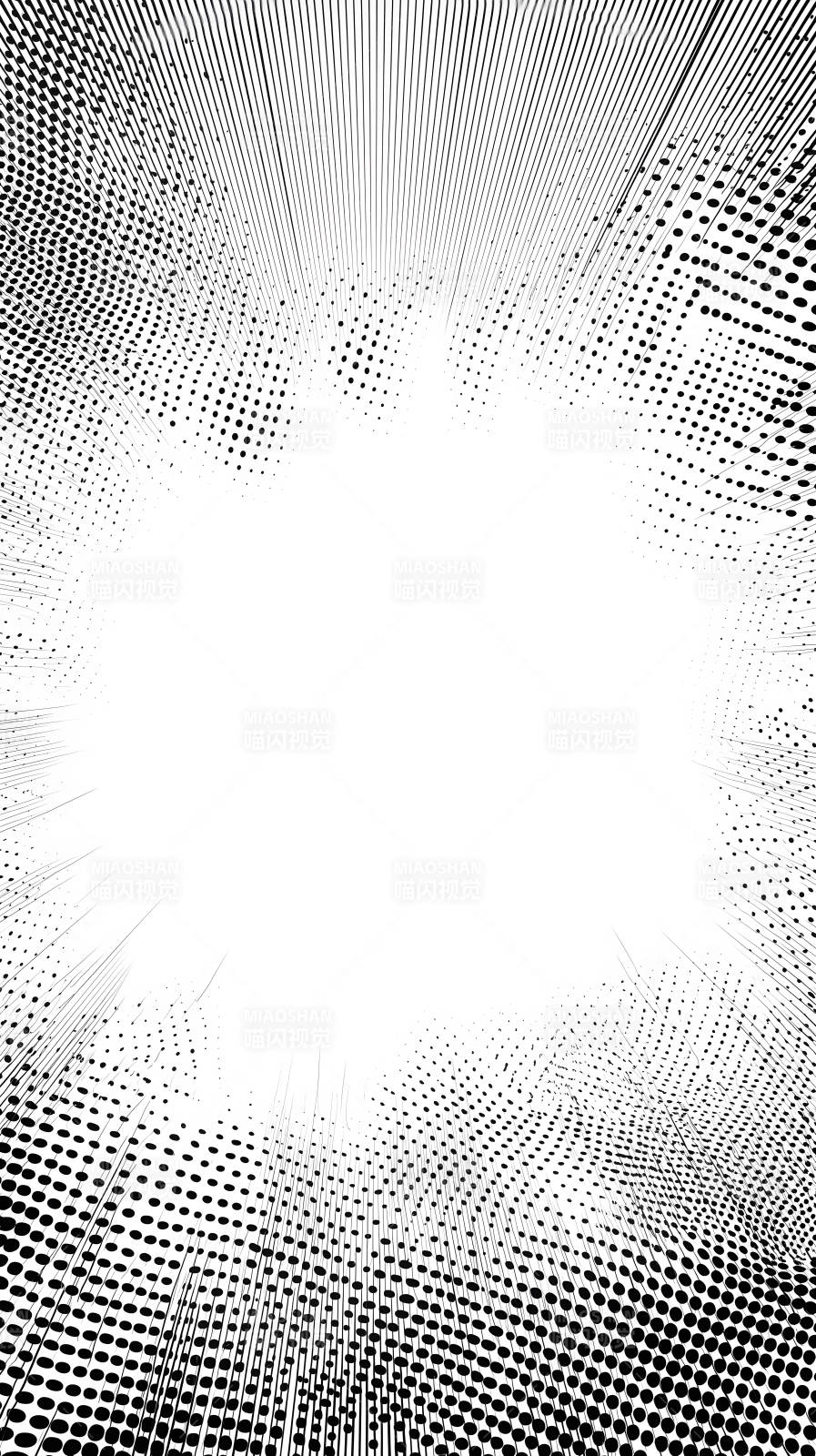 漫画风黑白爆发视觉冲击图片