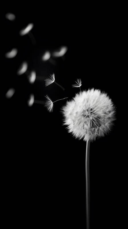 蒲公英飘散意境唯美图片