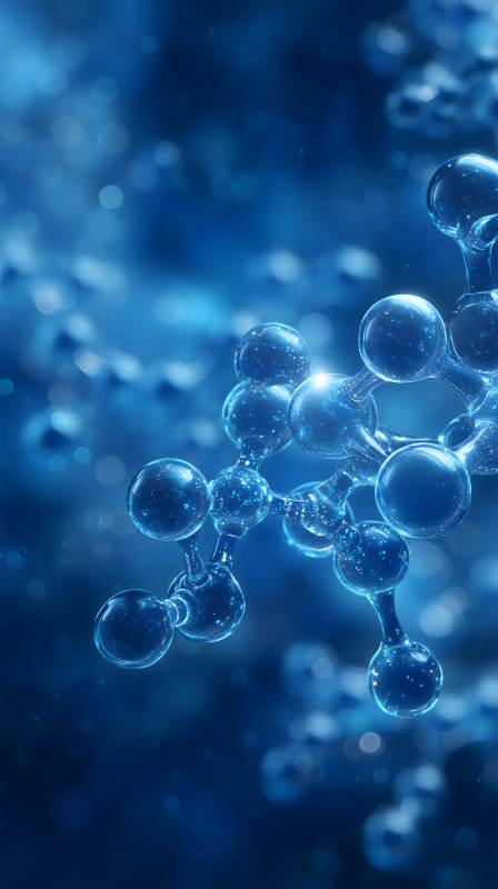 蓝色分子结构图图片