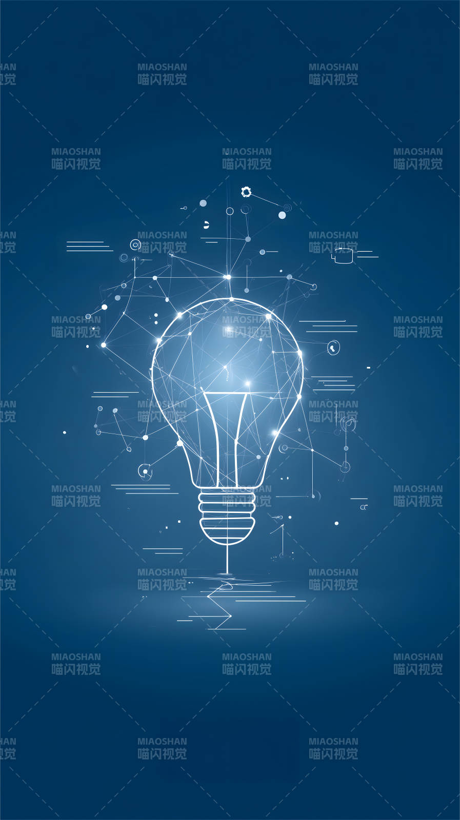 科技创意灯泡蓝图图片