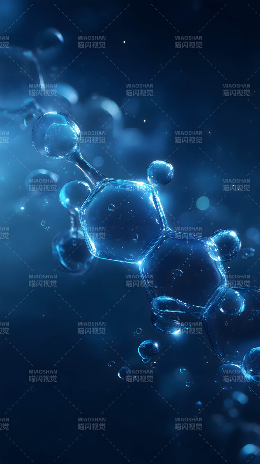 分子结构蓝色梦幻图片