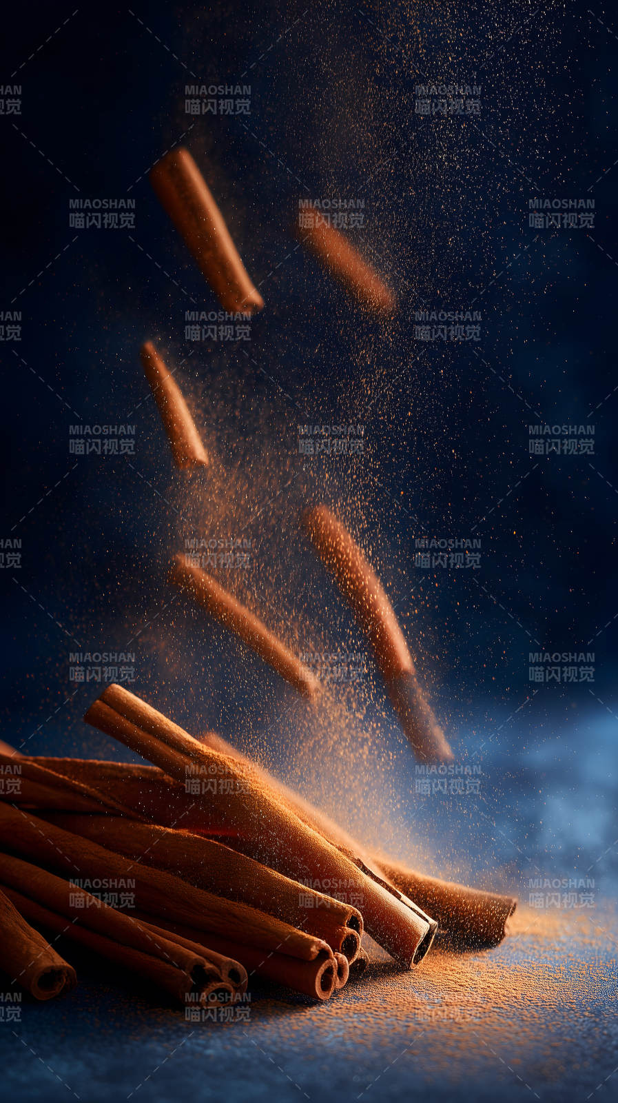 肉桂棒飞扬画面质感图片