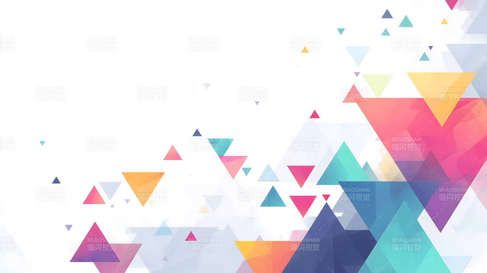 彩色三角几何背景图片