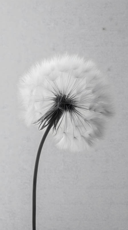 蒲公英特写黑白艺术照图片