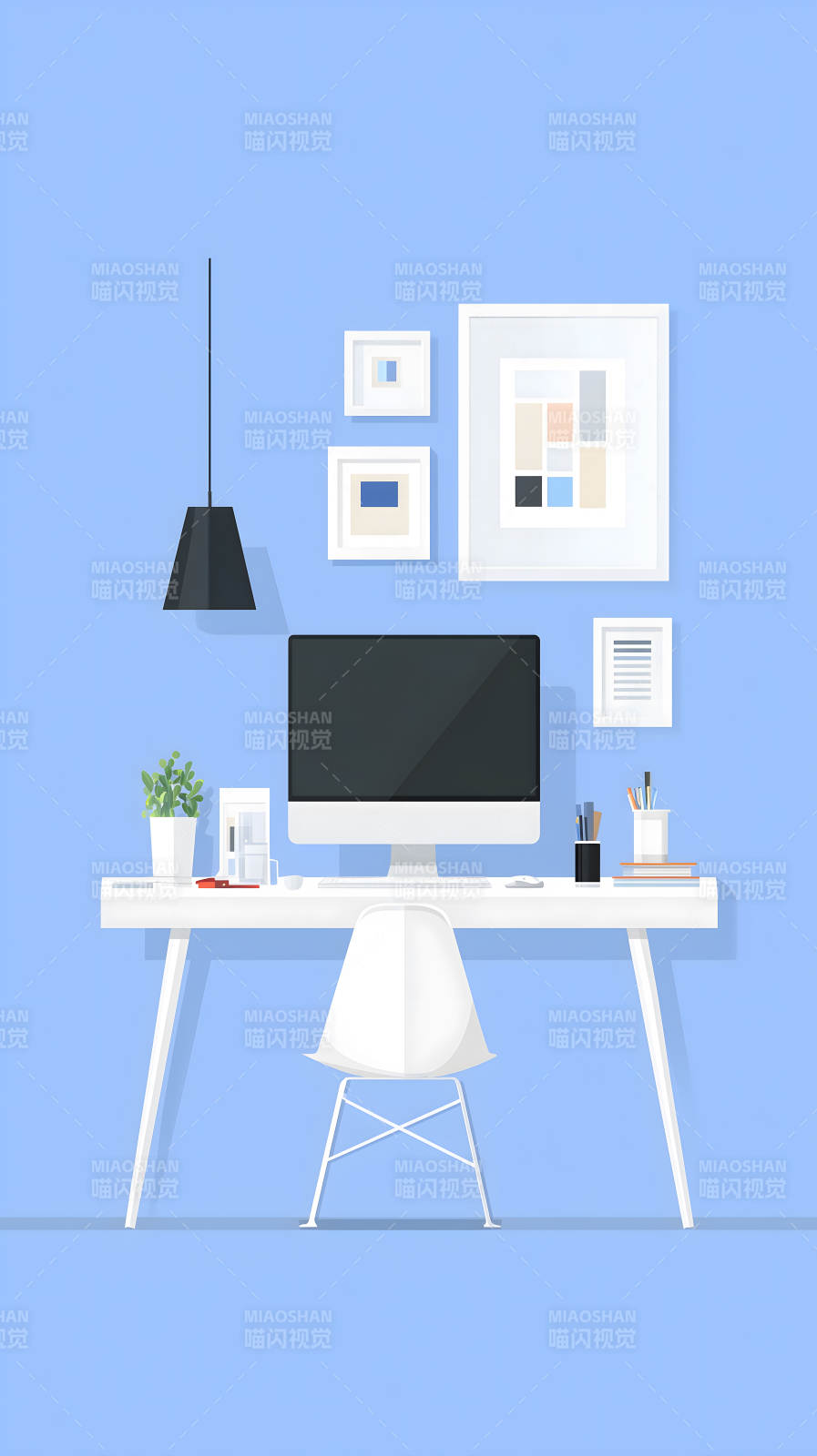 简约书房摆设图片