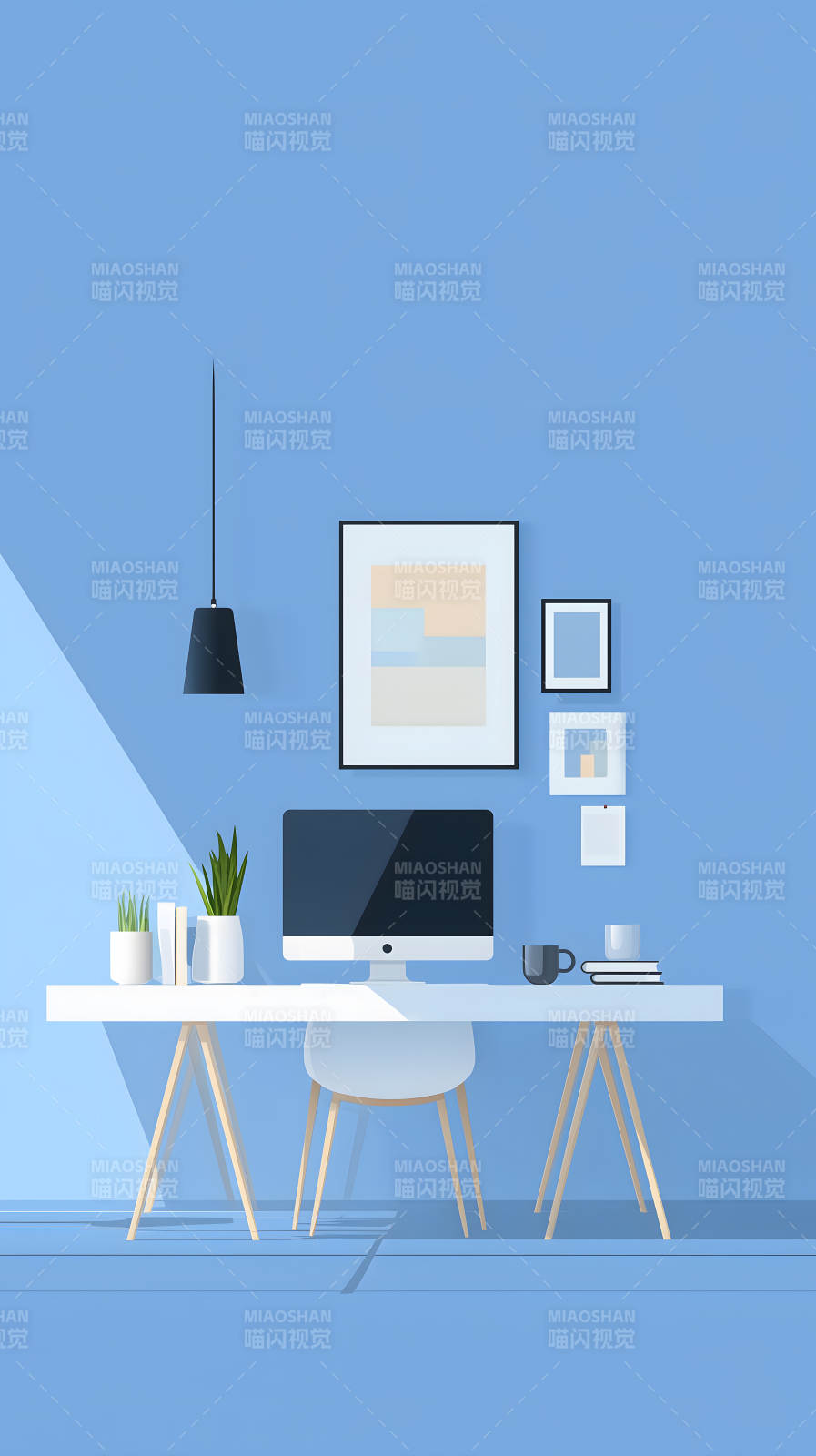 简约风格书房布置图片