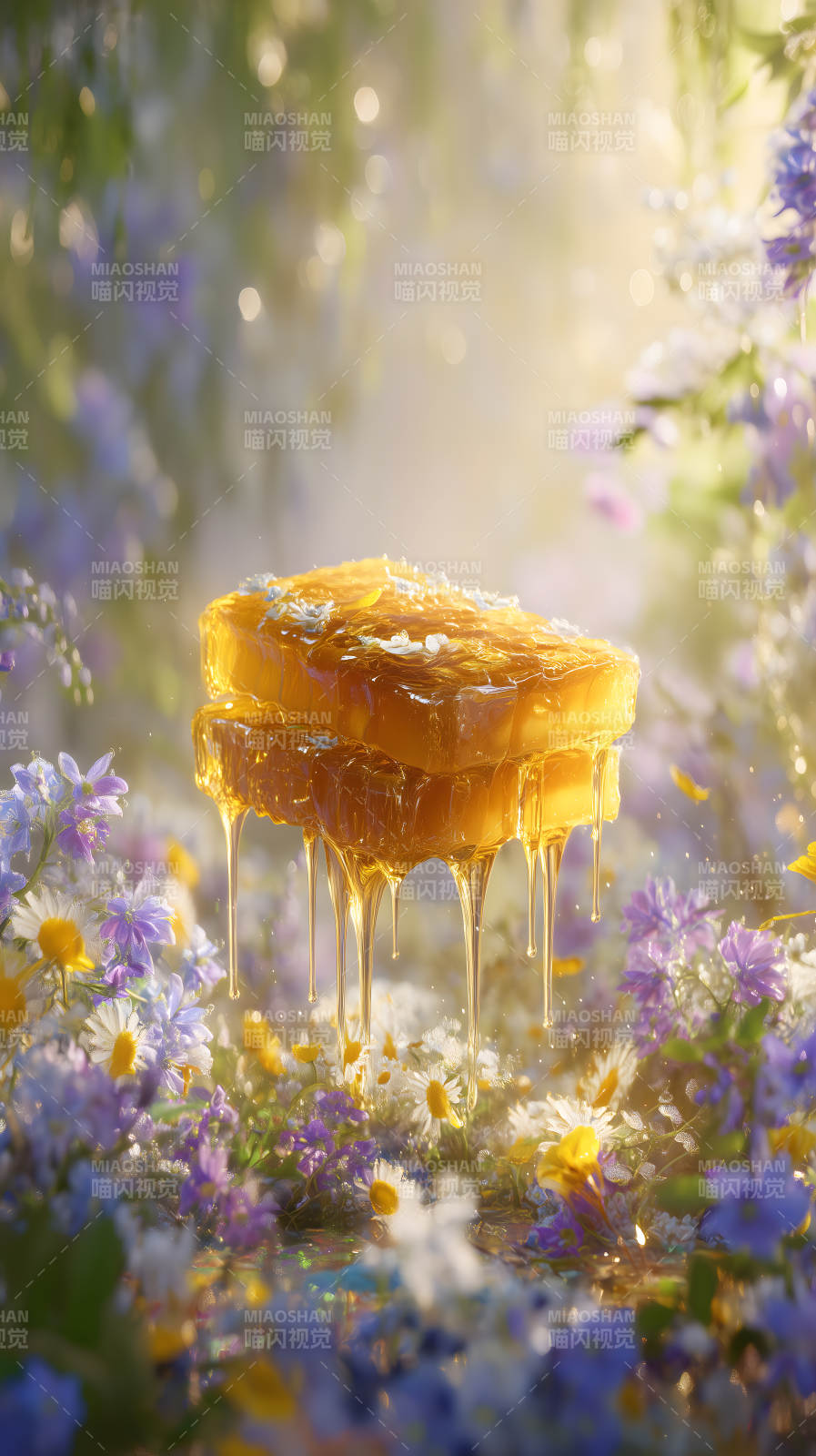 蜂巢鲜花阳光美好图片