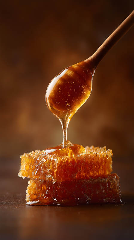 蜂蜜滴落蜂窝精致美味图片