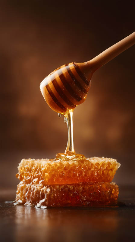 蜂蜜流淌蜂巢诱人图片