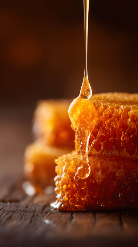 蜂蜜滴落蜂窝图片