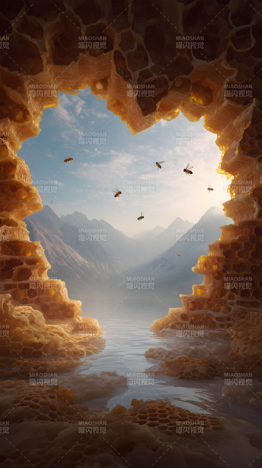 蜂巢中的美景图片