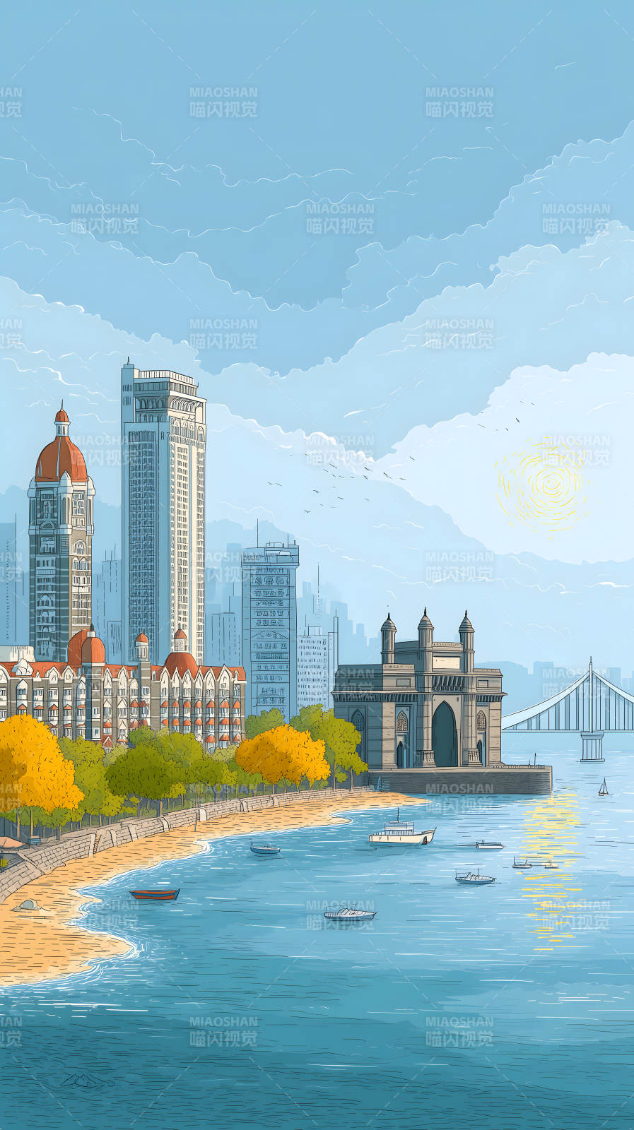 海滨城市风光图片