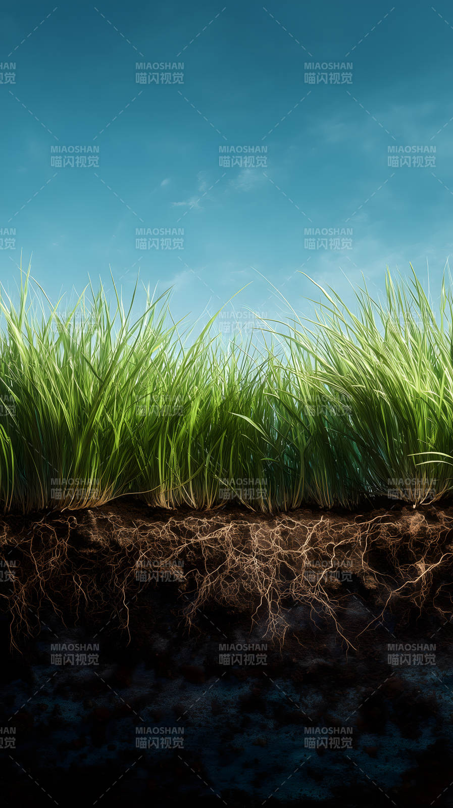 草地根系蓝天图片