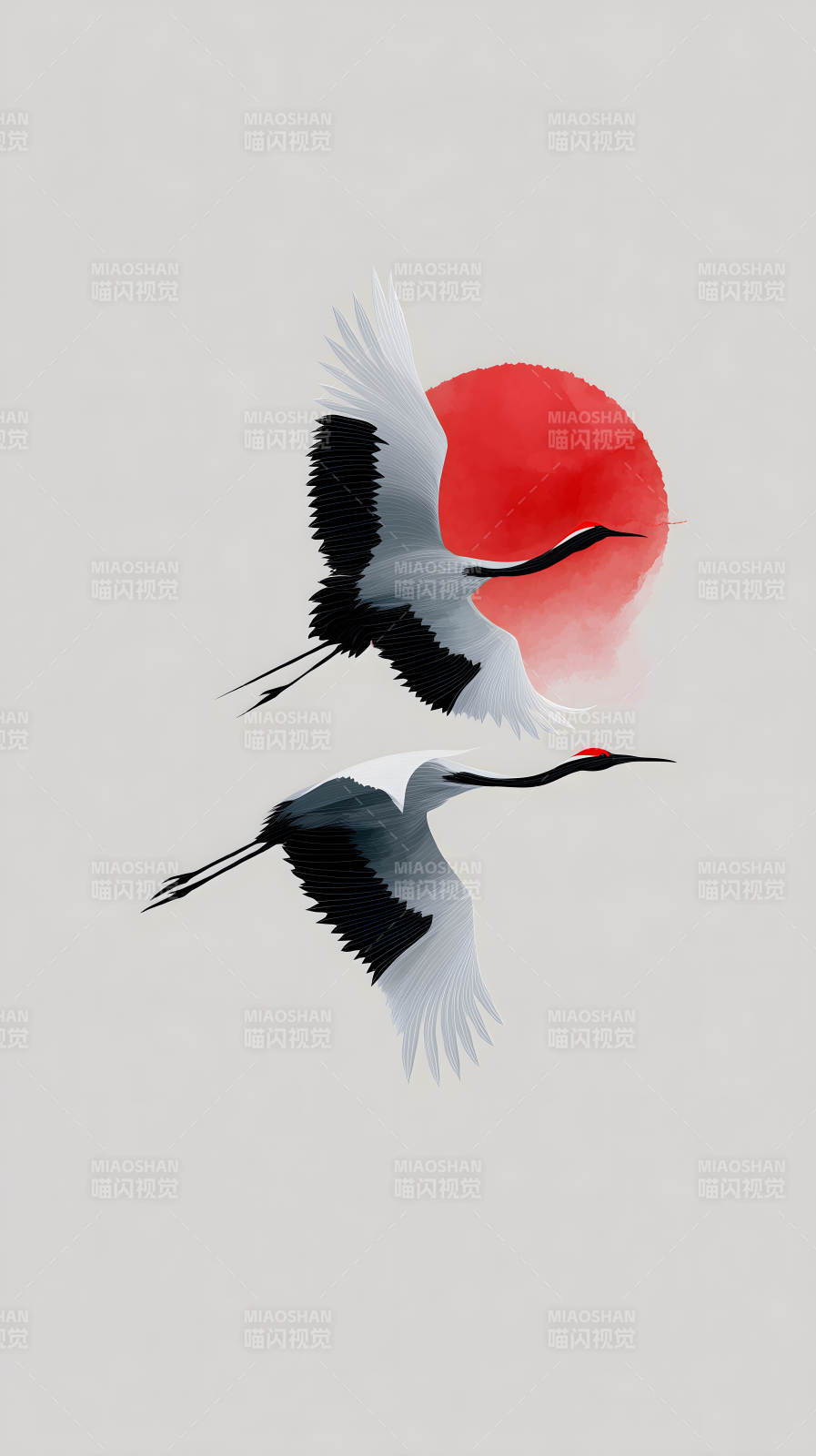 飞鹤旭日图图片