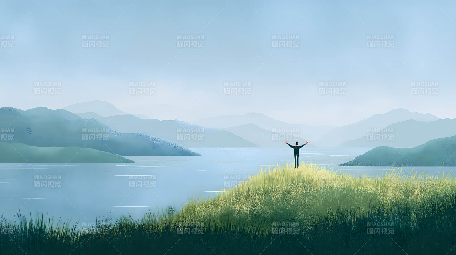 拥抱自然感受自由图片