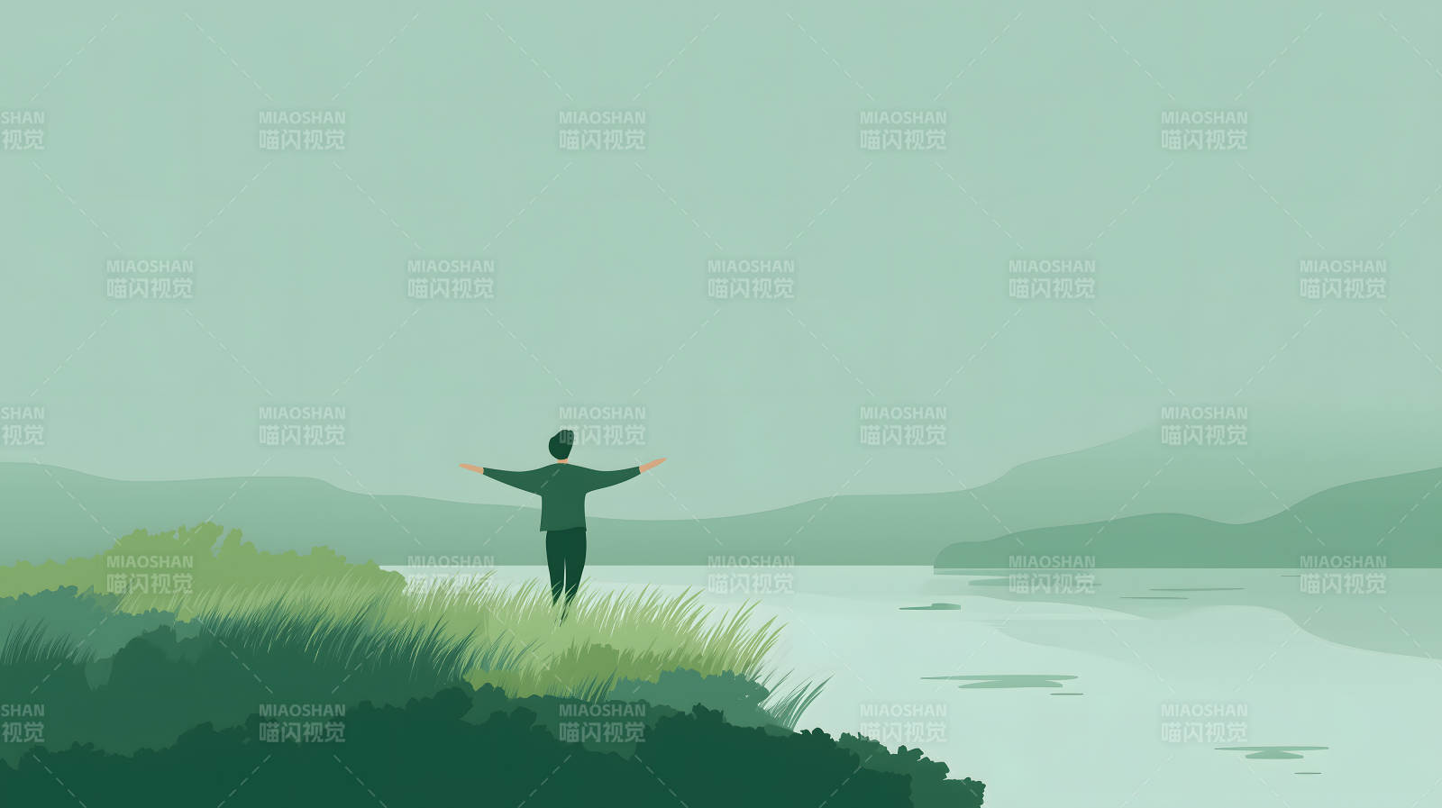 拥抱自然感受平静图片