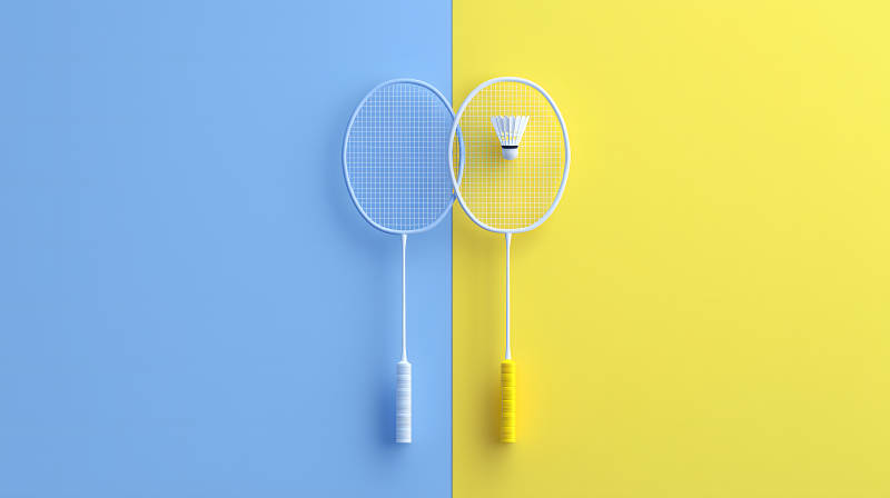 蓝黄羽毛球拍图片