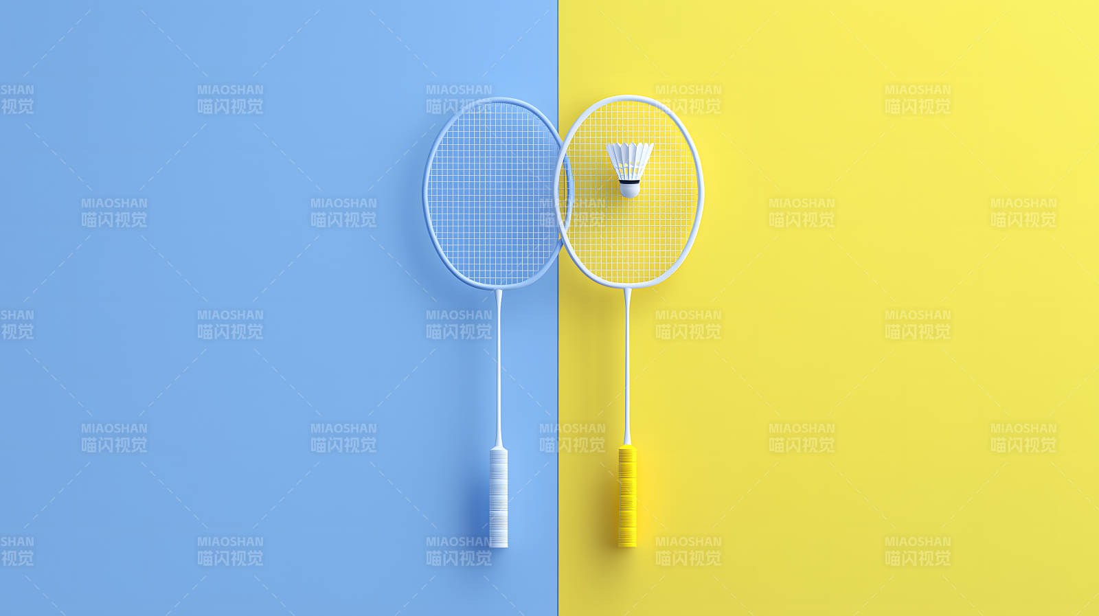 蓝黄羽毛球拍图片
