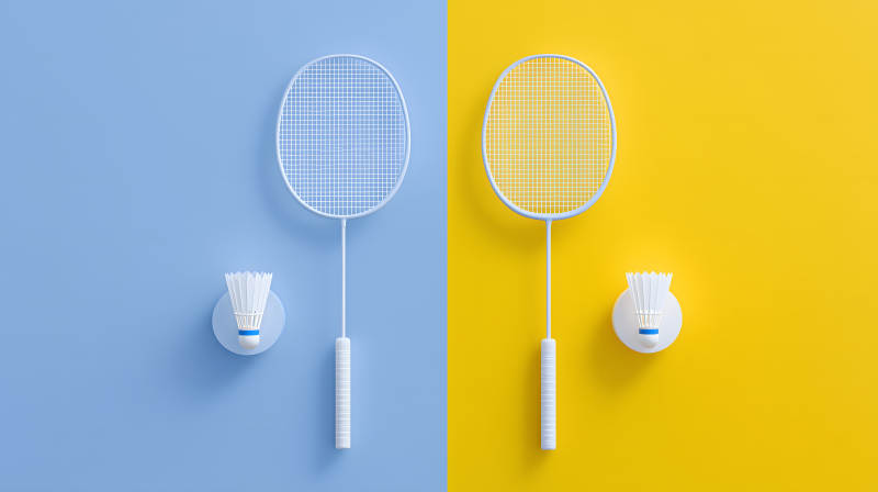 羽毛球运动的简约风格图片