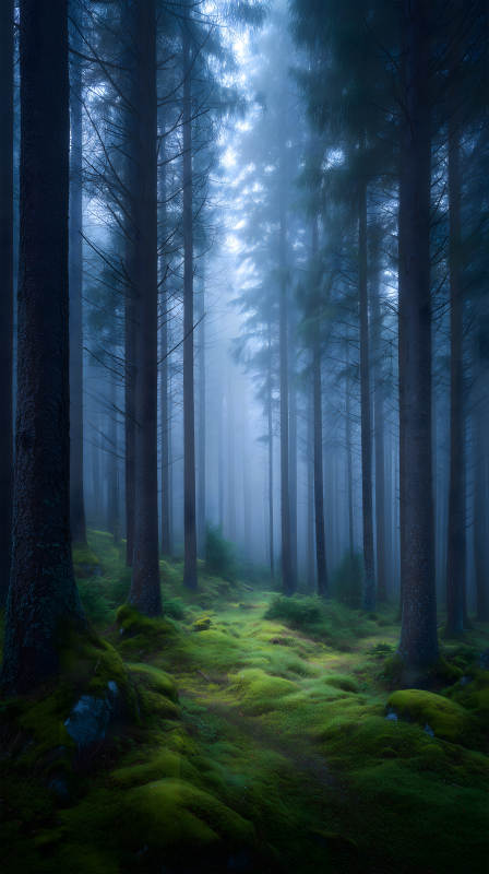 迷雾森林幽静深邃图片