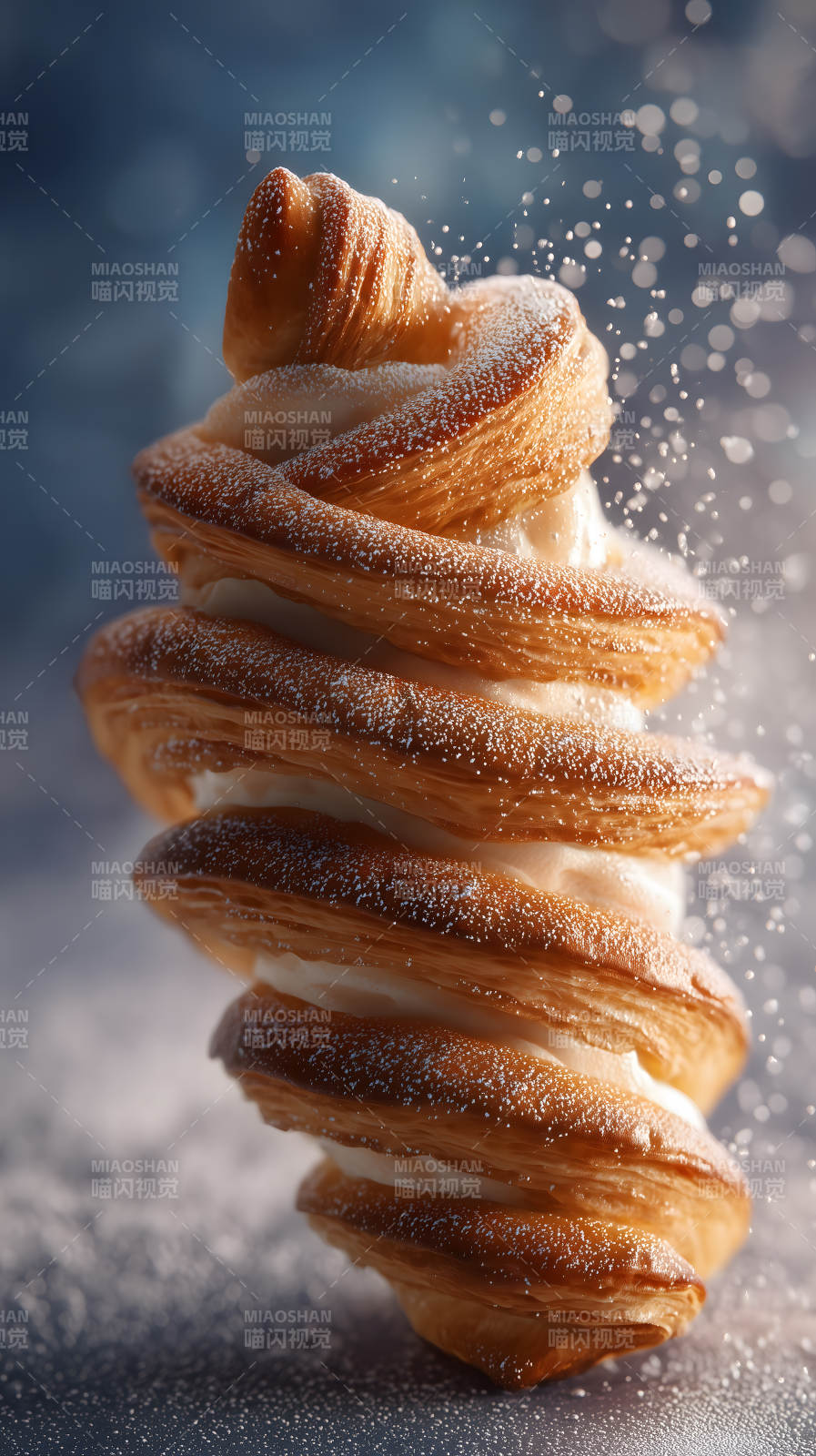 奶油酥皮点缀雪花图片