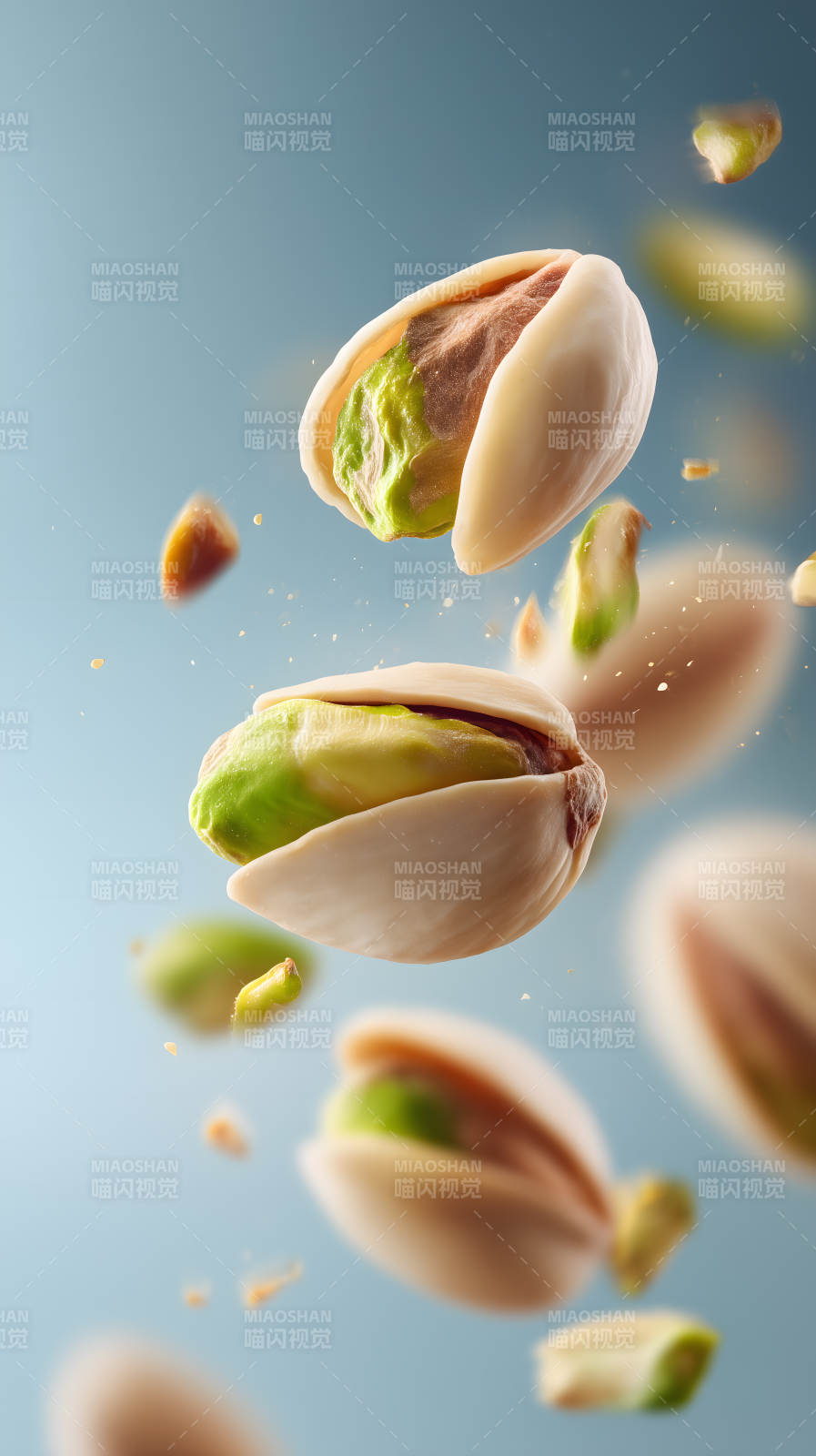 飞溅的开心果特写图片