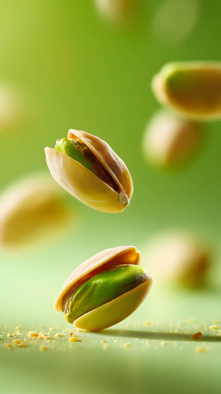 新鲜碧绿开心果特写图片