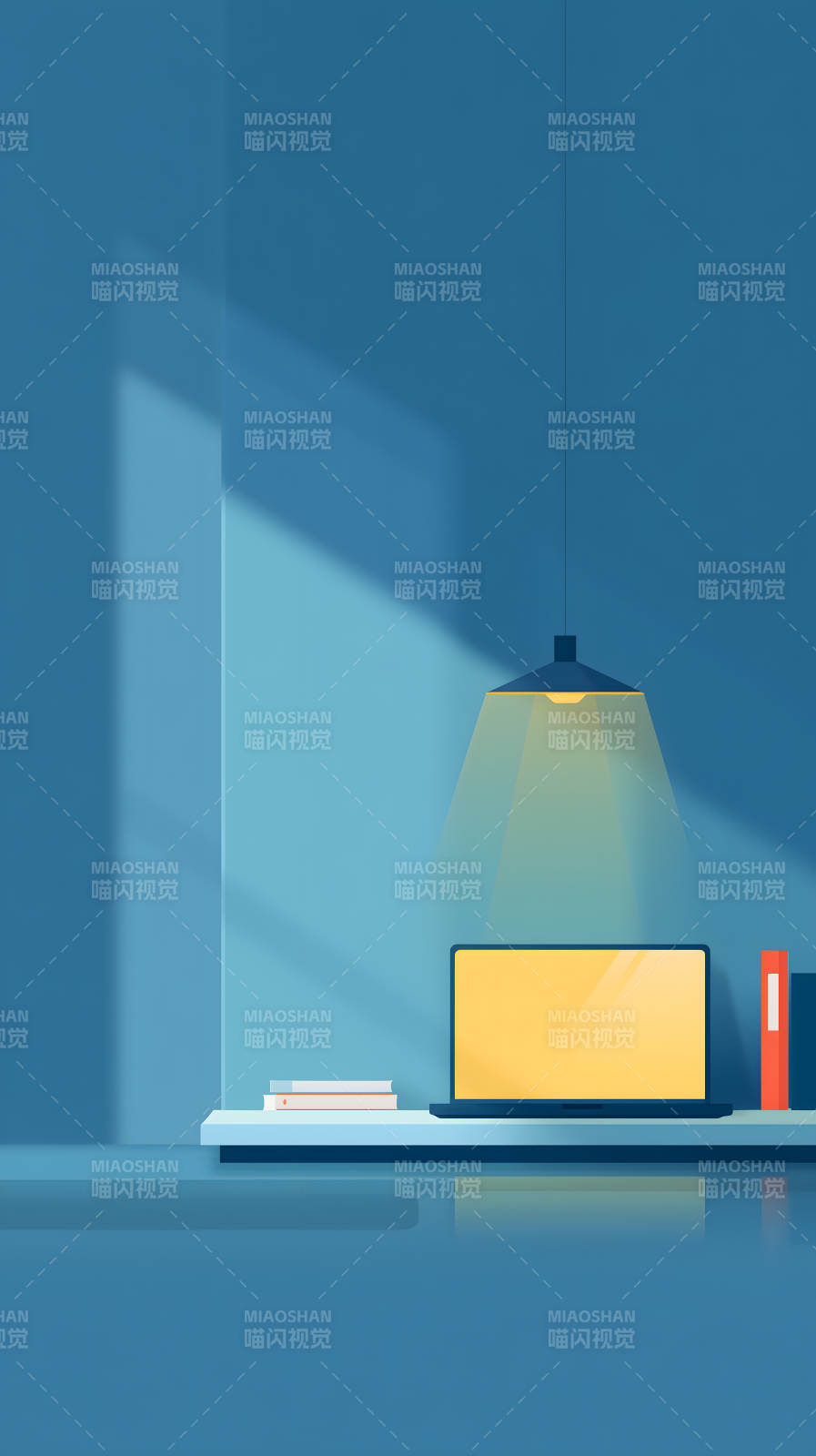 简洁蓝调工作空间图片