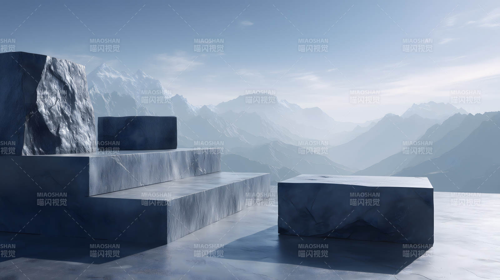 山石堆叠静谧风景图片