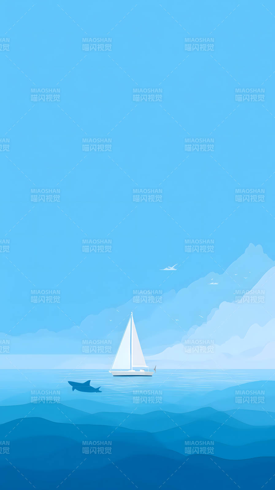 海面风光帆船静谧图片