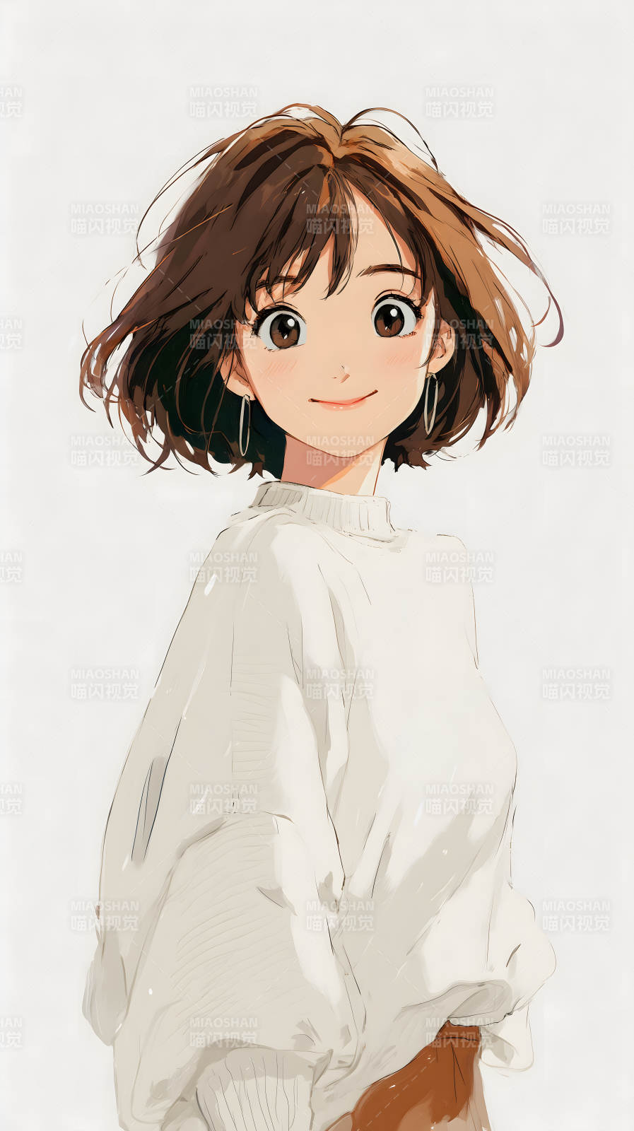 动漫女孩微笑图片