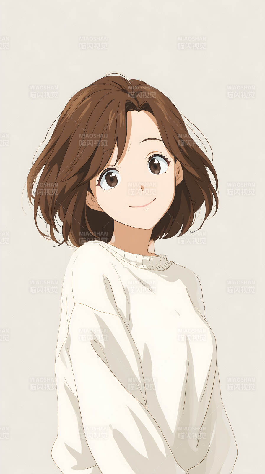 可爱女孩棕发微笑图片